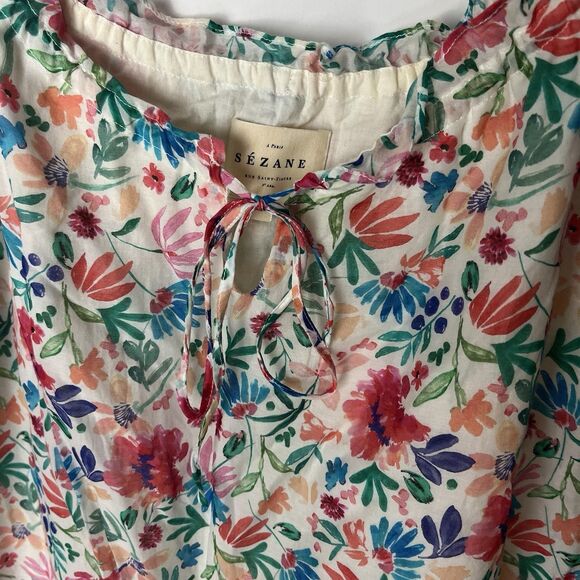 Sezane Floral Print Sido Dress Sundress Size 38 - Picture 4 of 10